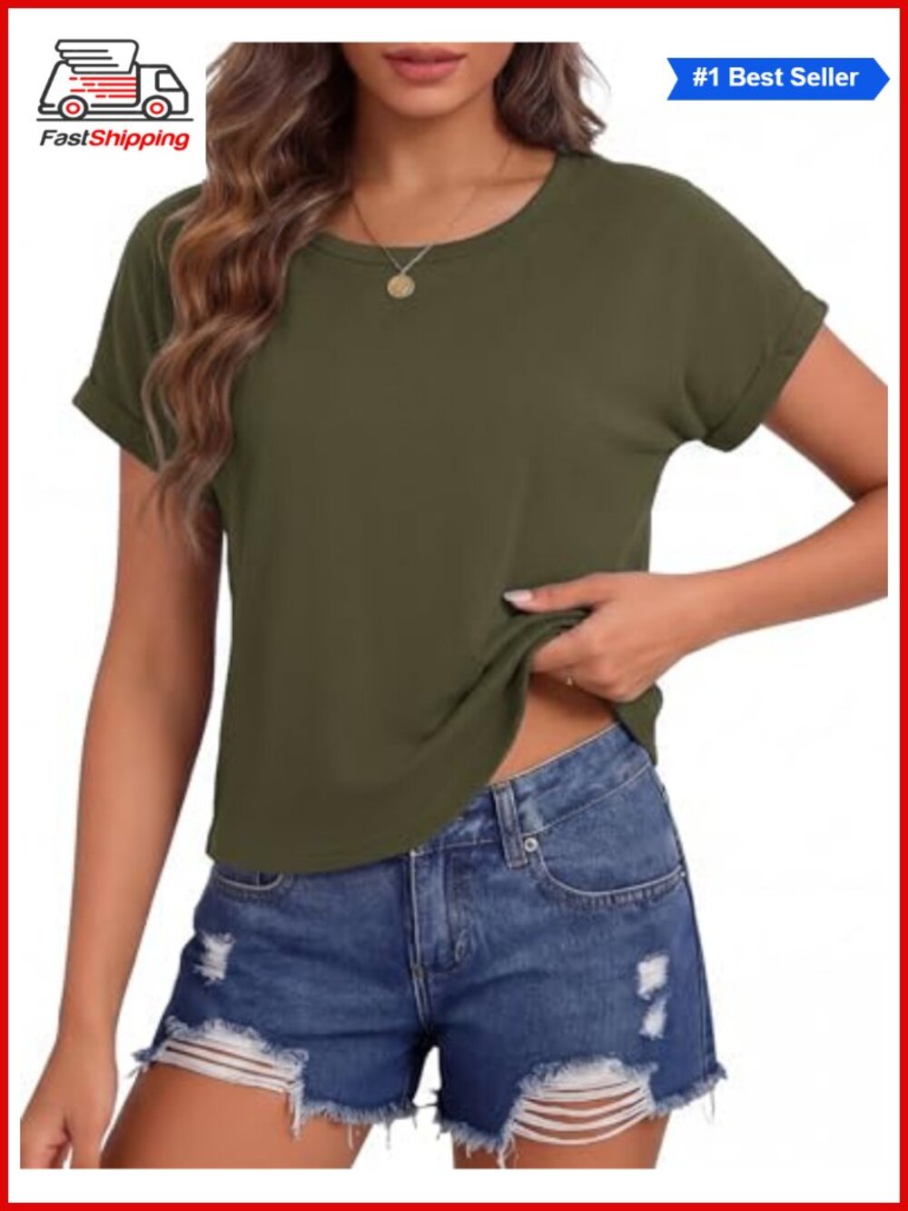 ✨Totatuit Crop Top Short Sleeve Crewneck Boxy Tee Summer T-Shirt
